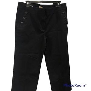 LOFT VINTAGE Y2K wide leg crop black pants trendy EUC SZ 12 cotton blend spandex